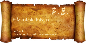 Péntek Edvin névjegykártya